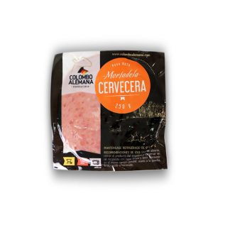 Mortadela cervecera estilo italiano premium de Colombo Alemana en rodajas