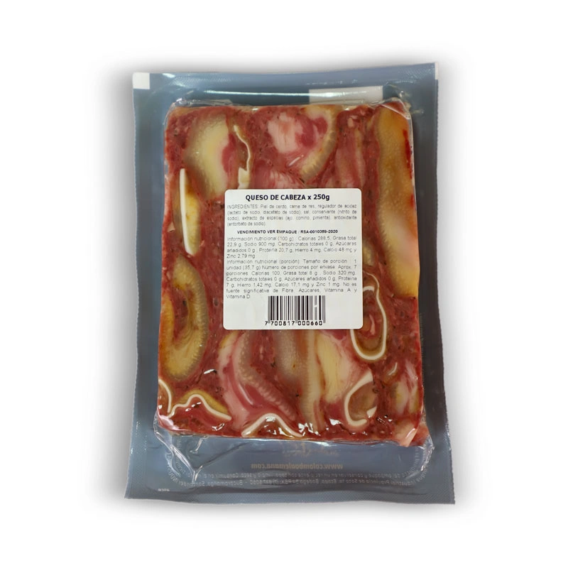 Queso de cabeza en lonchas con textura gelatinosa – Colombo Alemana