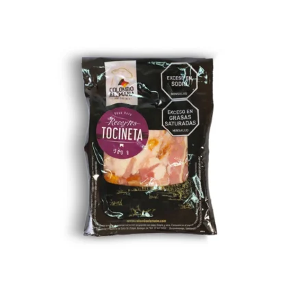 Recorte de tocineta de cerdo ahumada en trozos – Colombo Alemana