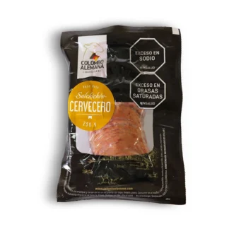 Salchichón cervecero ahumado en rodajas – Colombo Alemana