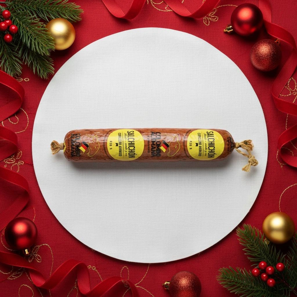 Salchichón cervecero ahumado en rodajas – Colombo Alemana